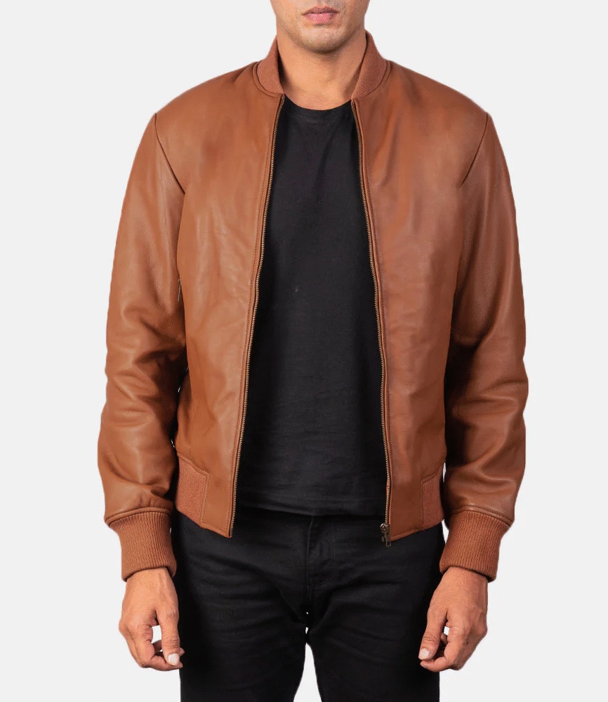 Shane Brown Leather Bomber Jacket